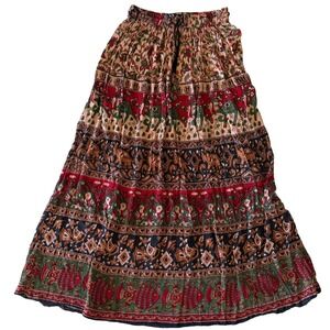 Ana & Kate Women Maxi Skirt OS S/M  Festival Hippie Boho Broomstick Floral Multi